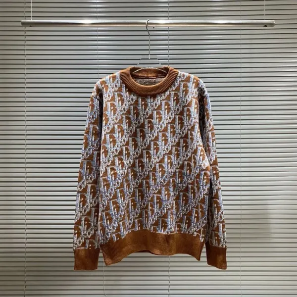Dior Oblique Knit Sweater Brown Multicolor - 1