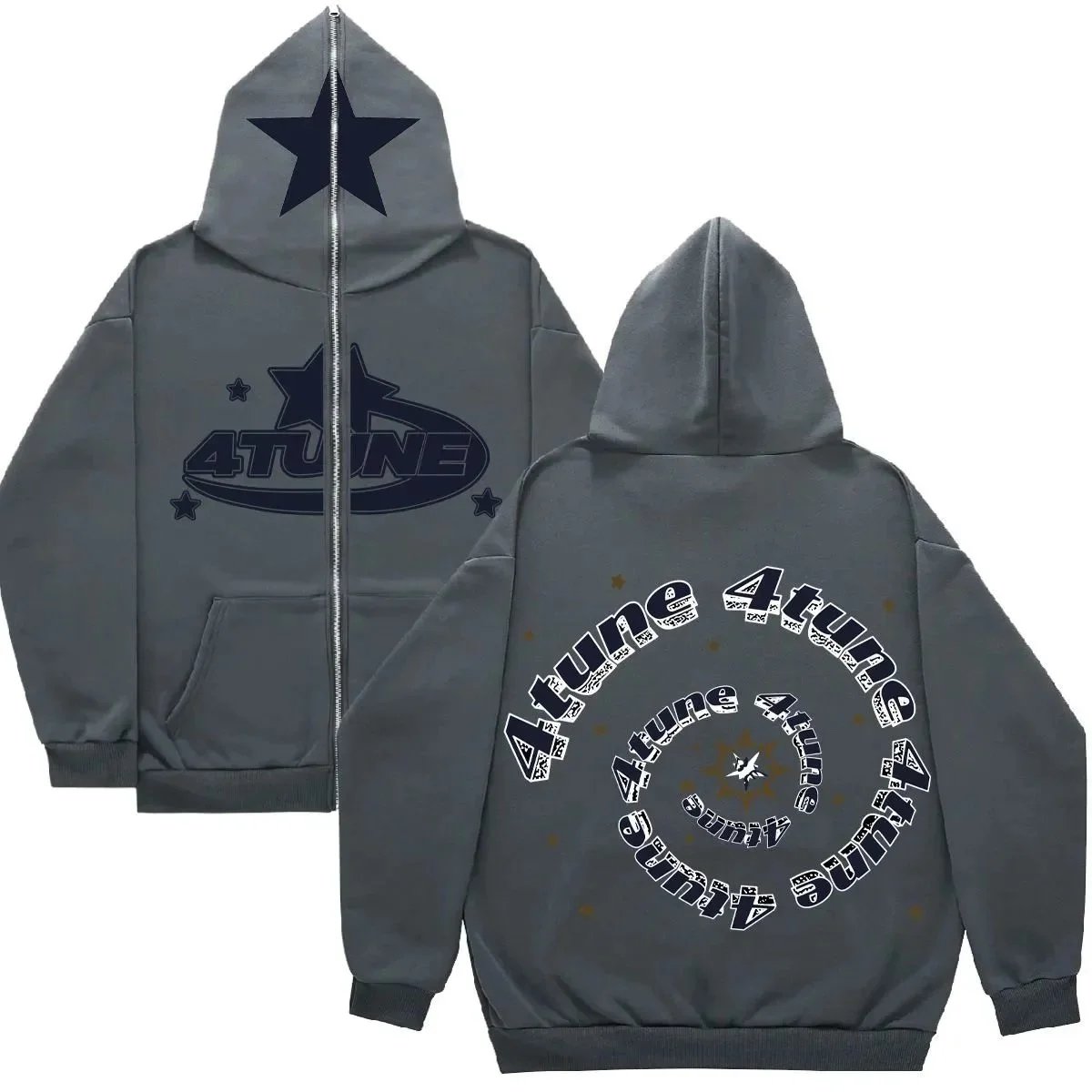 Trapstar Hoodies & Sweatshirts SQ002 zip-up hoodie with graphic prints — 38 Dark Gray