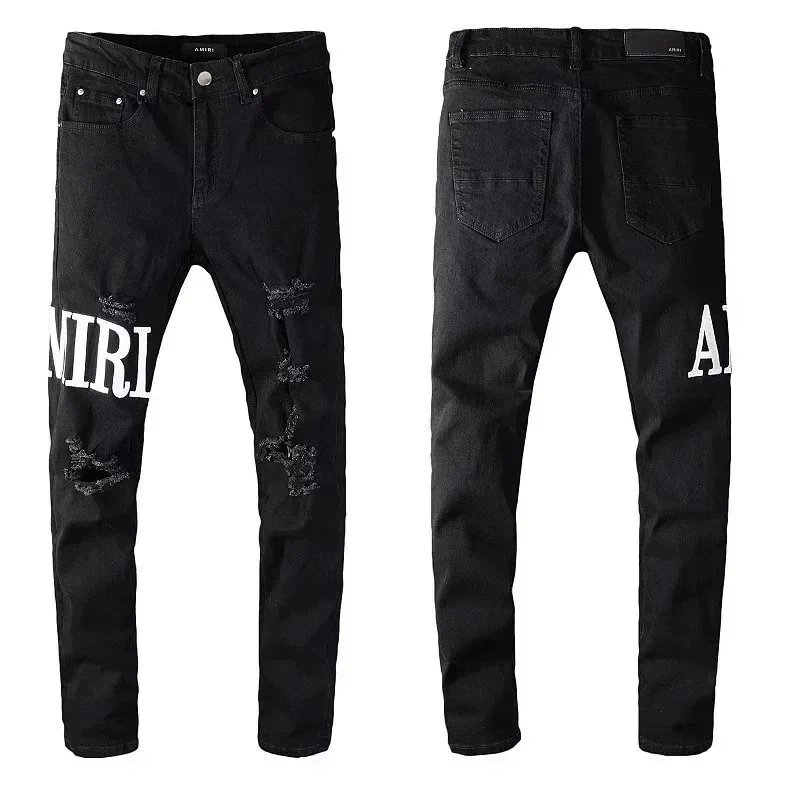 Amiri Distressed printed denim jeans image 3