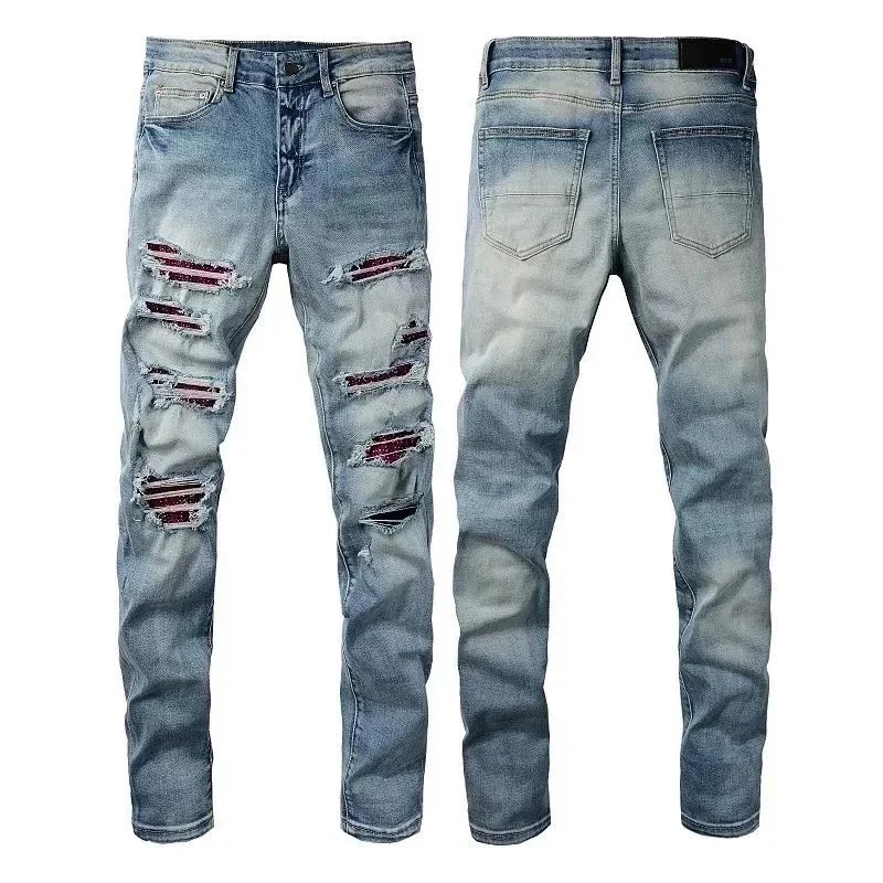 Amiri Distressed printed denim jeans image 9