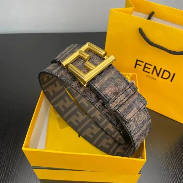 Fendi Belts FF Logo Buckle Belt with Jacquard Pattern product detail image 4