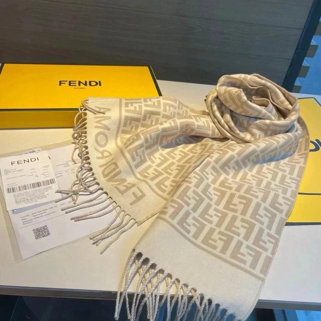 Dior Scarves Fringed Logo-Pattern Scarf — 30