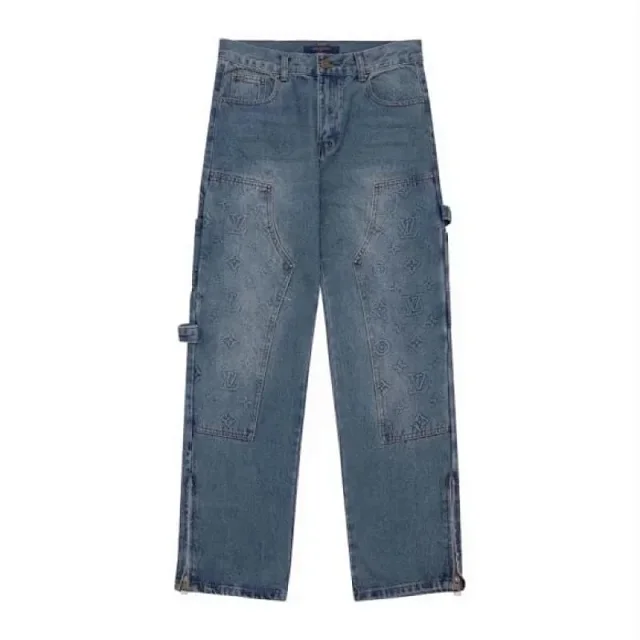 Louis Vuitton Jeans M1 monogram patchwork with zip hems product detail image 7