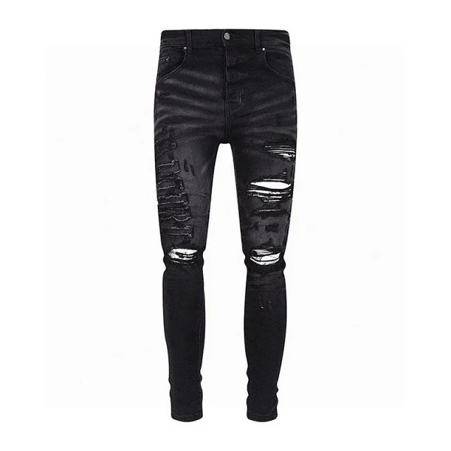 Unbranded Jeans Distressed skinny with graphic and patch details product detail image 4