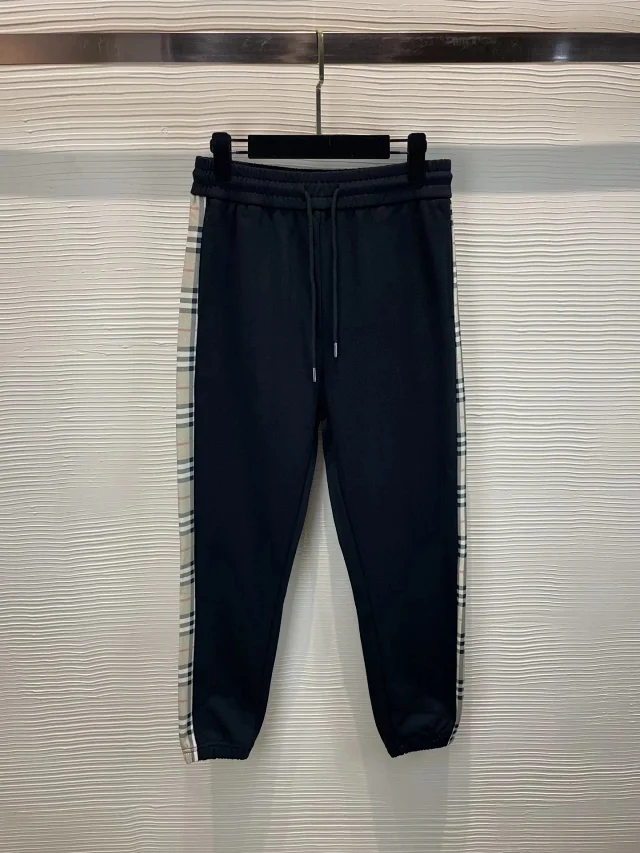Burberry Trousers Drawstring jogger with check side panels product detail image 2