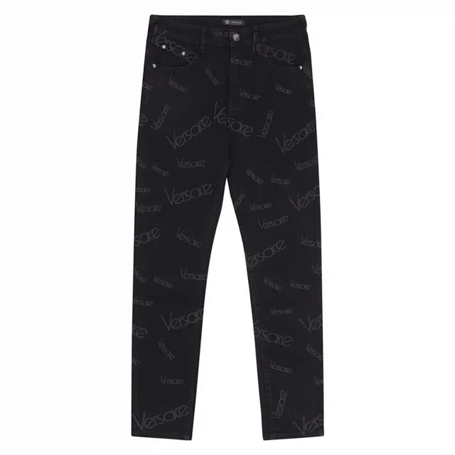 Versace Jeans Straight-Leg Printed and Washed Denim product detail image 2