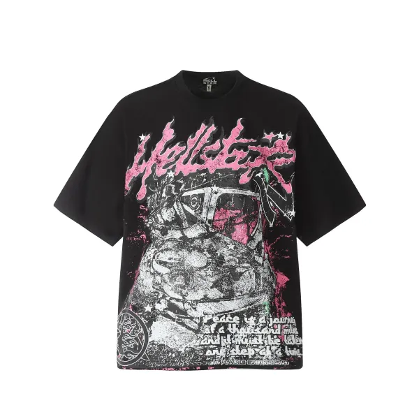 Hellstar Control It Graphic Print Beige T-Shirt - 17