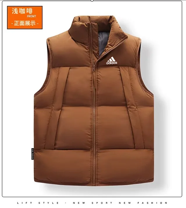 adidas Vests Quilted padded stand-collar zip vest product detail image 8