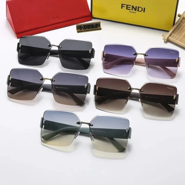 Fendi Eyewear Oversized square rimless sunglasses product detail image 5