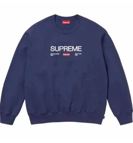 Supreme Box Logo Crewneck Navy Sweatshirt - 1