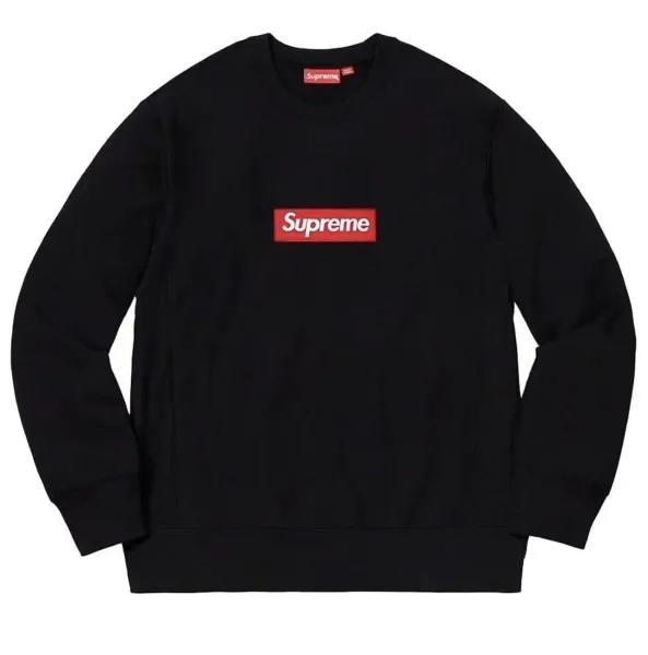 Supreme Box Logo Crewneck Black Sweatshirt - 1