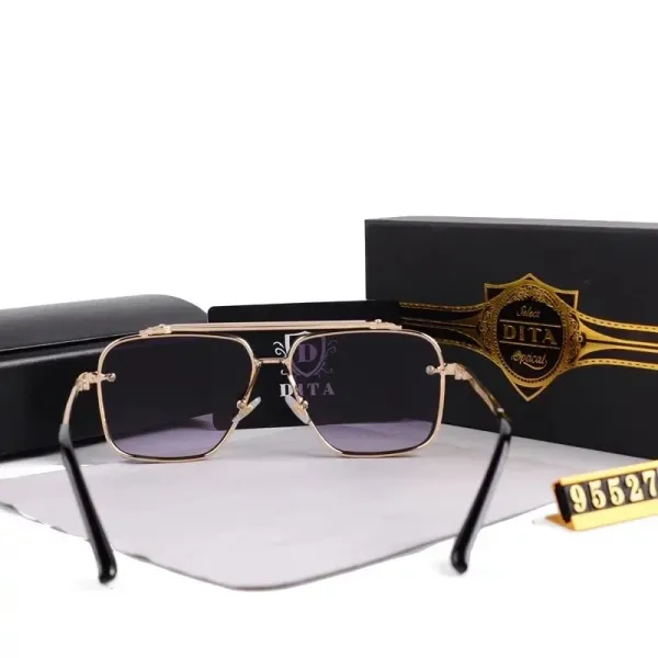 DITA Aviator Gold-Trim Black Sunglasses - 11