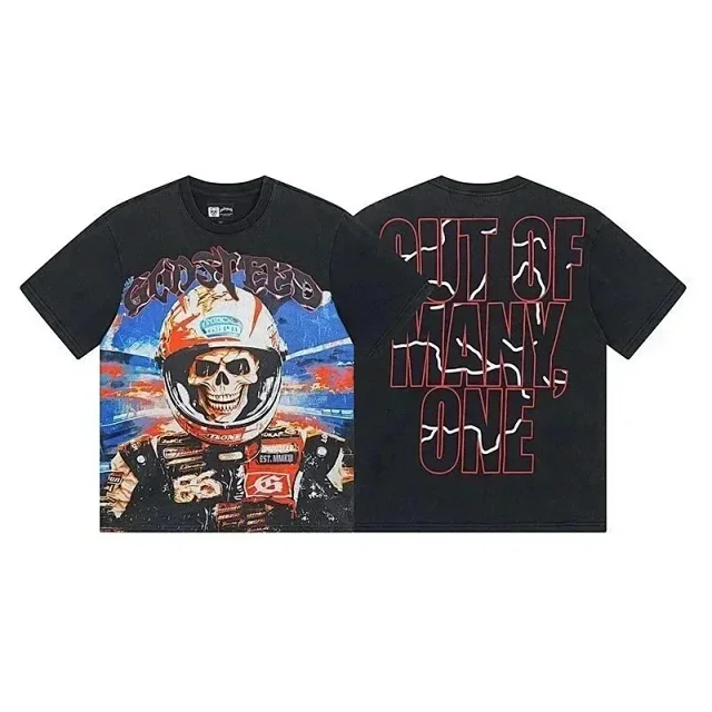 Godspeed T-Shirts Washed distressed graphic short-sleeve T-shirt product detail image 9