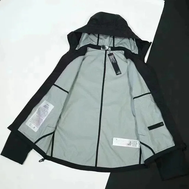 Stone Island Jackets Hooded zip jacket with compass sleeve badge product detail image 8
