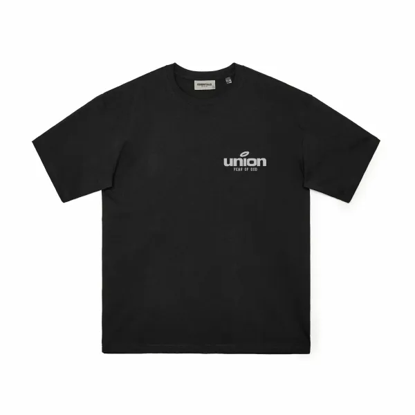 Union x Fear of God Essentials Logo T-Shirt Black - 1