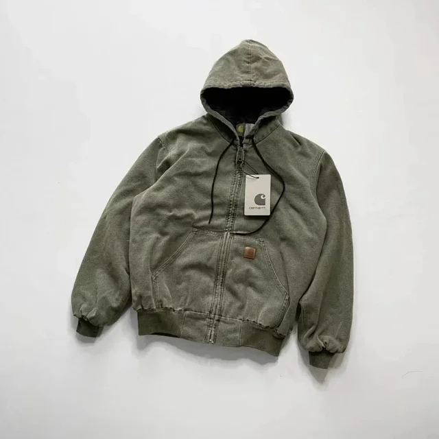 Carhartt Jackets Hooded zip-front canvas jacket with kangaroo pockets product detail image 3