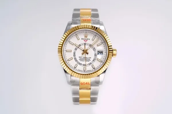 Rolex Sky-Dweller White Dial Two-Tone Gold and Steel Mechanical Watch - 1