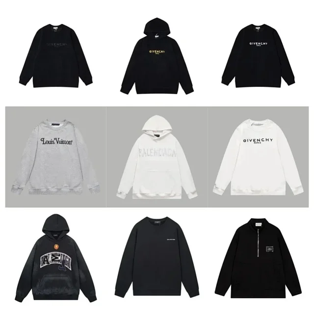 Givenchy Hoodies & Sweatshirts Hooded Pullover with Kangaroo Pocket and Monogram Print product detail image 1