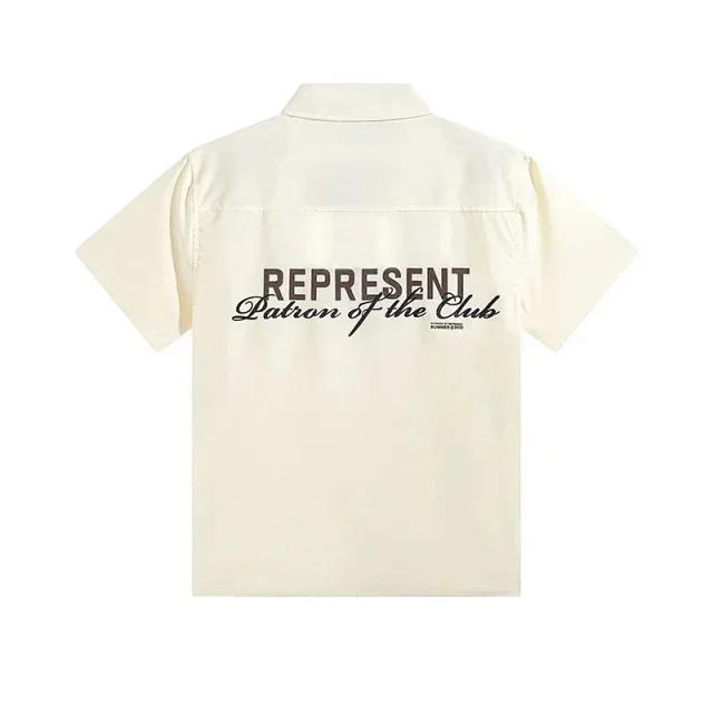 Represent Shirts Short-Sleeve Button-Up Shirt with Embroidered Logo product detail image 3