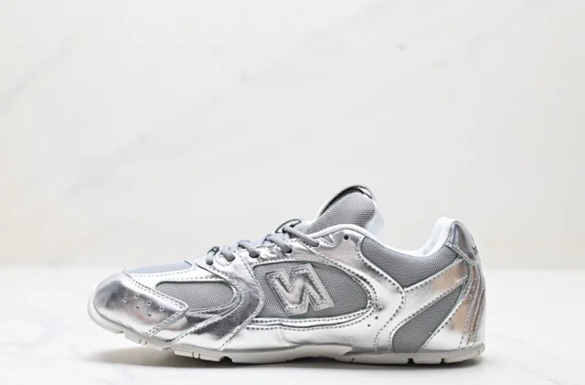 Miu x New Balance Low-top suede and mesh sneakers product detail image 7