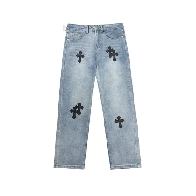 Unbranded Jeans Straight-leg with cross patches product detail image 5