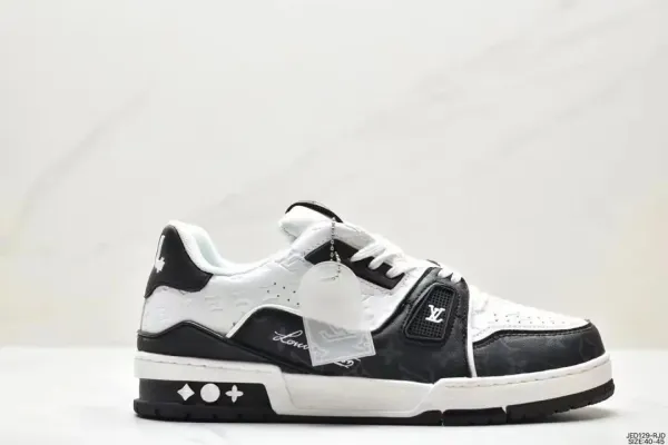 Louis Vuitton Trainer Low Monogram Black and White Sneakers - 1