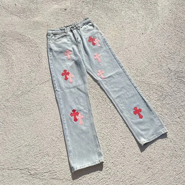 Unbranded Jeans Straight-leg with cross patches product detail image 7
