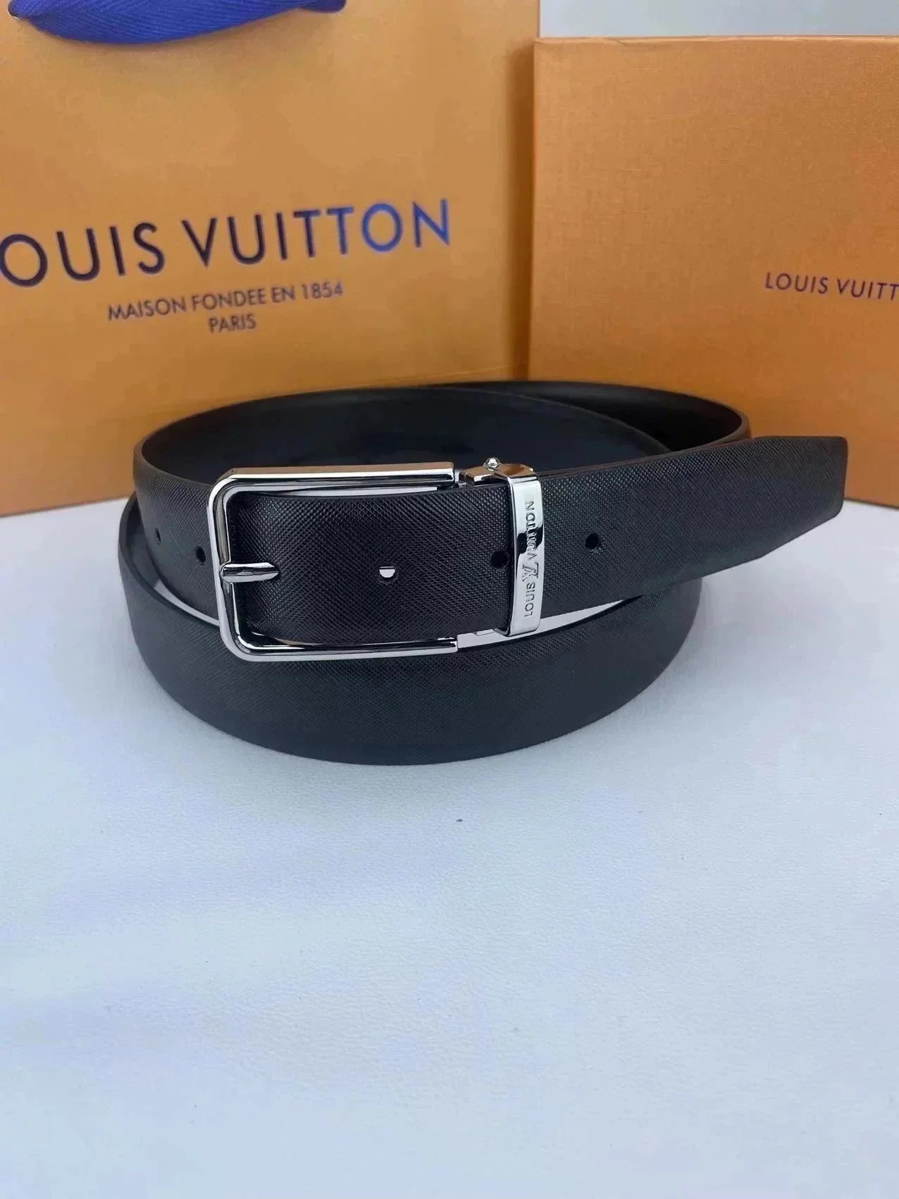 Burberry Belts Check Pattern Belt with B Monogram Buckle — 20