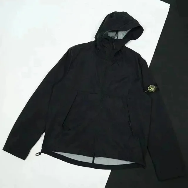 Stone Island Jackets Hooded zip jacket with compass sleeve badge product detail image 6