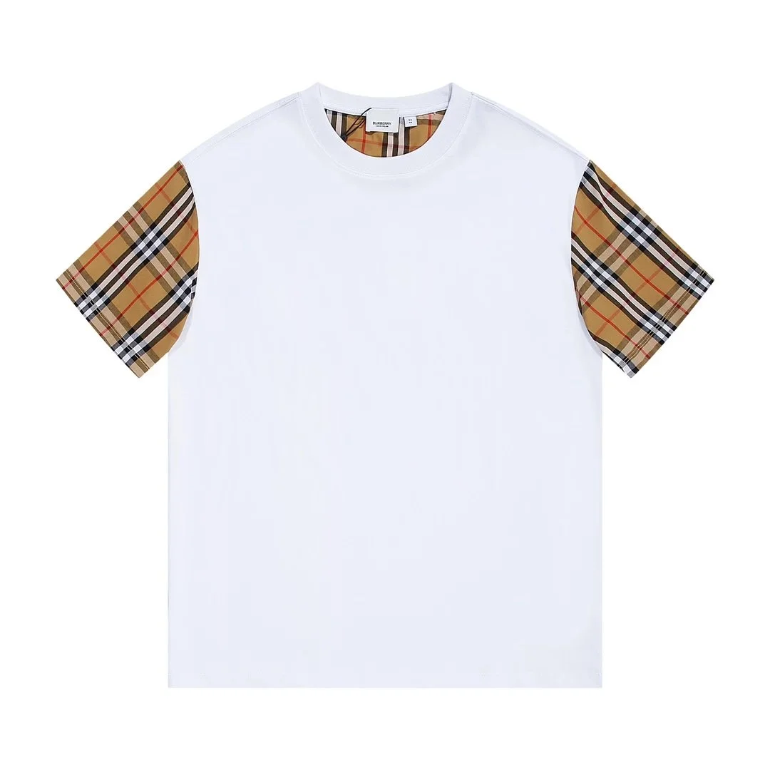 Burberry Check Sleeve T-Shirt for Men - White