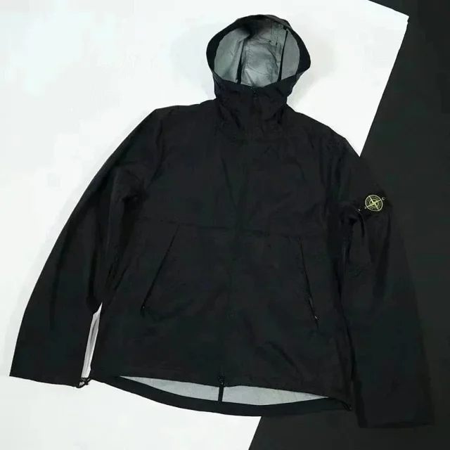 Stone Island Jackets Hooded zip jacket with compass sleeve badge product detail image 7