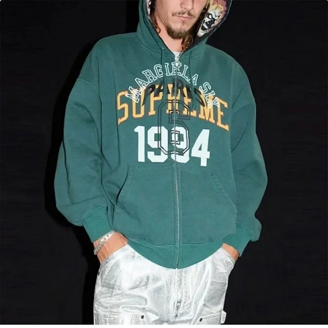 Supreme Hoodies & Sweatshirts Zip-Up Hooded Sweatshirt with Skull-Print Hood product detail image 6