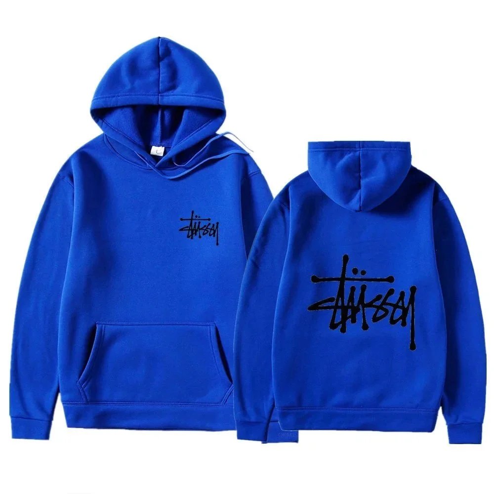 Stüssy Hoodies & Sweatshirts Logo Print Pullover Hoodie — Sapphire blue 10