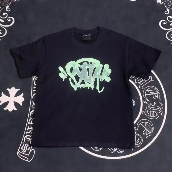 SYNA.TRIBE Glow-in-the-Dark Graffiti T-Shirt Black - 1