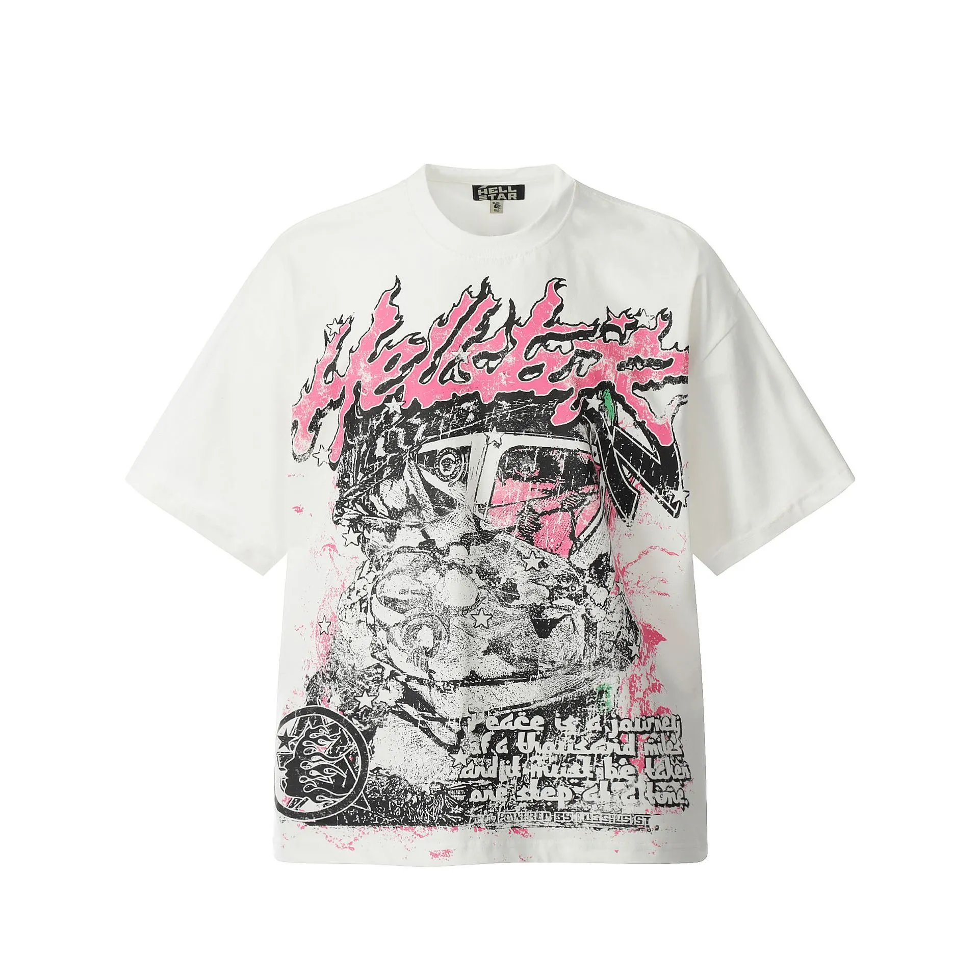 Hellstar Control It Graphic Print Beige T-Shirt - 19