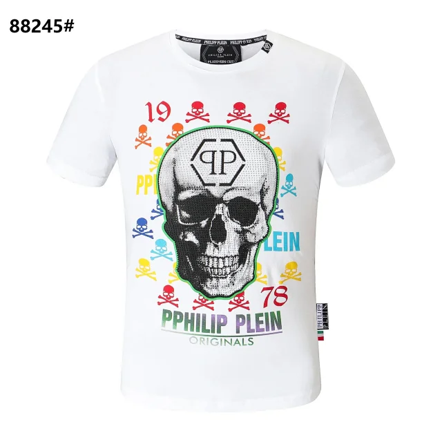 Philipp Plein T-Shirts Short-Sleeve Graphic Rhinestone T-Shirt product detail image 2
