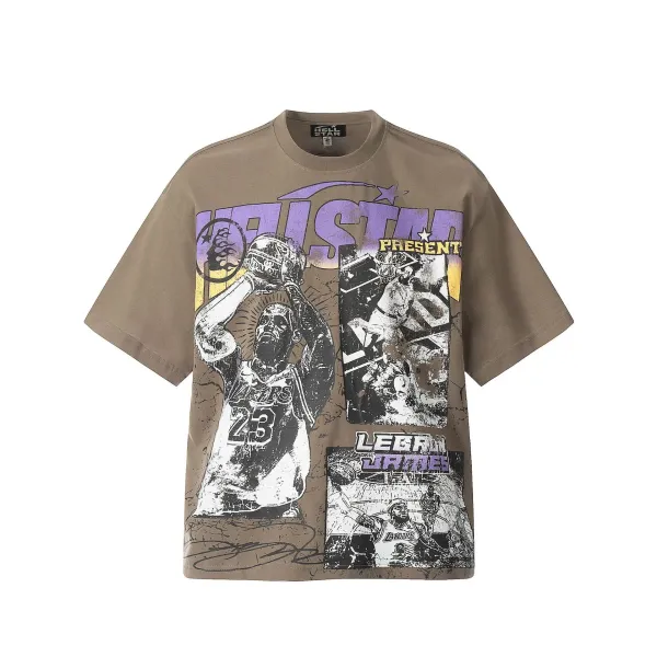 Hellstar Control It Graphic Print Beige T-Shirt - 23