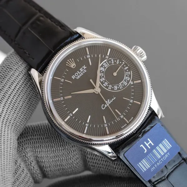 Rolex Cellini Date Gray Sunburst Dial Mechanical Watch - 1