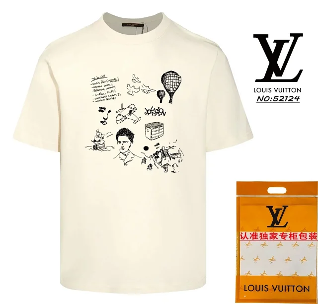 Louis Vuitton Round-neck graphic short-sleeve T-shirt product detail image 4