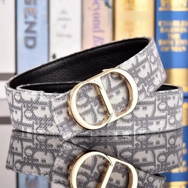 Dior Belts Oblique jacquard belt with CD buckle product detail image 9