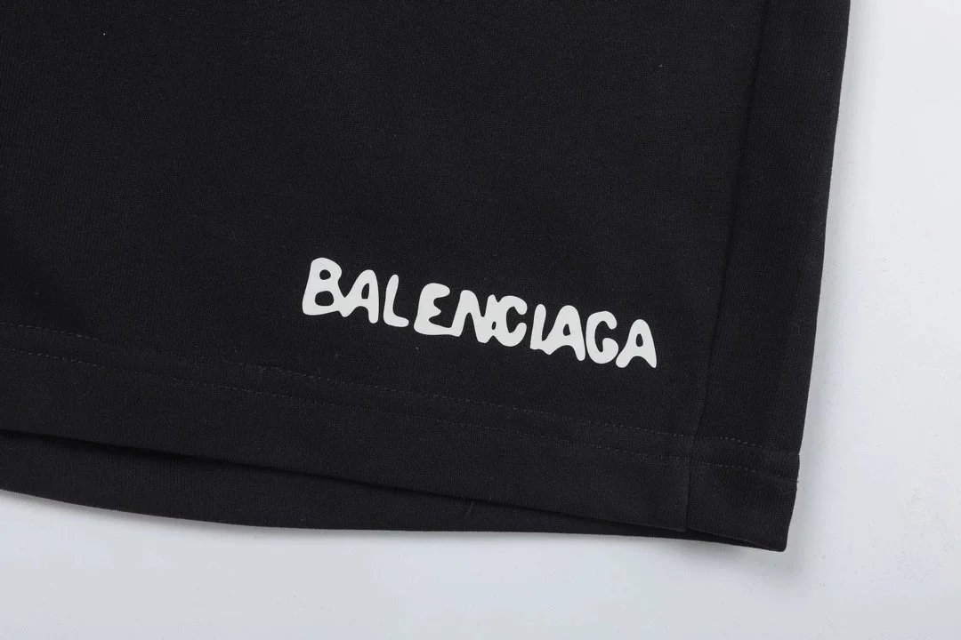 Balenciaga BB Logo Splatter-Print Shorts White - 6