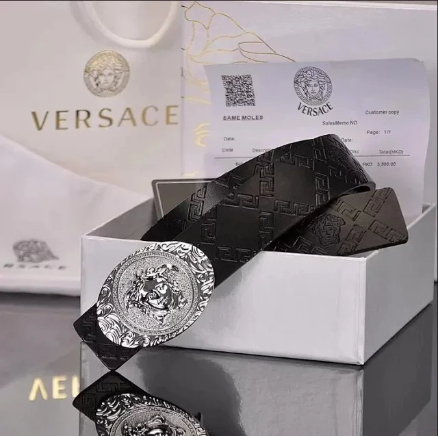 Versace Belts K4-02273 Medusa buckle embossed leather belt product detail image 8