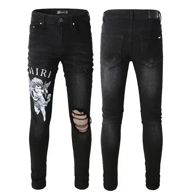 AMIRI Jeans Distressed graphic-print product detail image 3