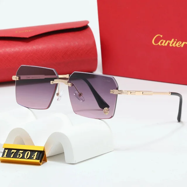 Cartier Eyewear Rimless square sunglasses with panther motifs product detail image 7
