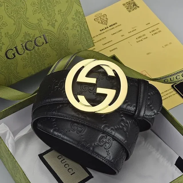 Gucci Belts Double G Buckle GG Monogram Belt product detail image 7