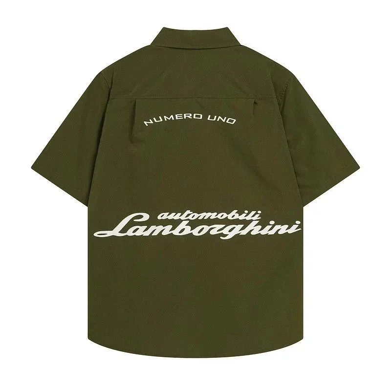 Rhude x Automobili Lamborghini 1963–2023 Oversized Short-Sleeve Shirt Army Green - 7