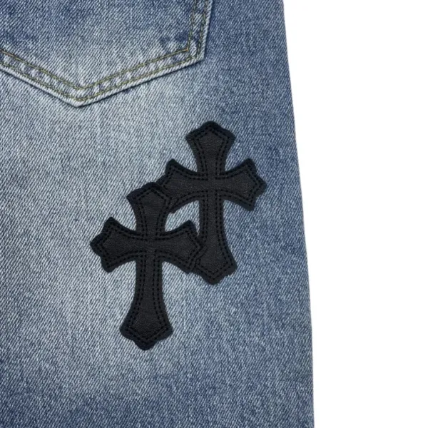 Chrome Hearts Cross-Embroidered Denim Shorts Blue - 7