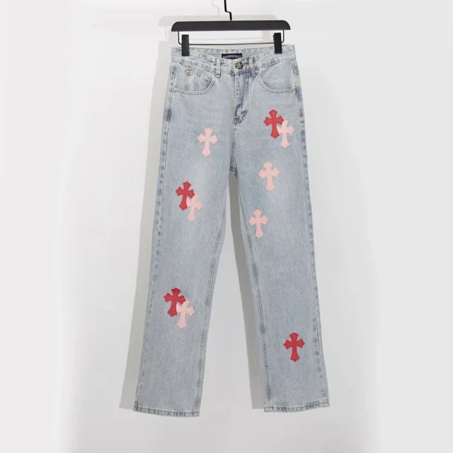 Unbranded Jeans Straight-leg with cross patches product detail image 2