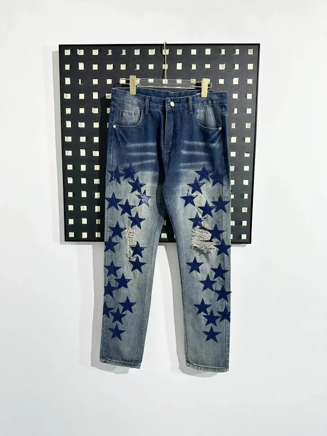 Unbranded Jeans Distressed straight-leg product detail image 7