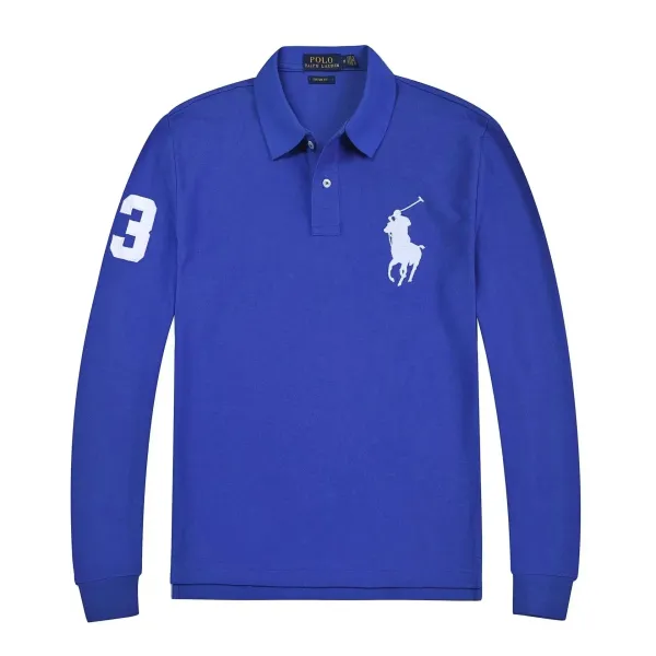 Ralph Lauren Big Pony Long-Sleeve Polo Royal Blue - 1